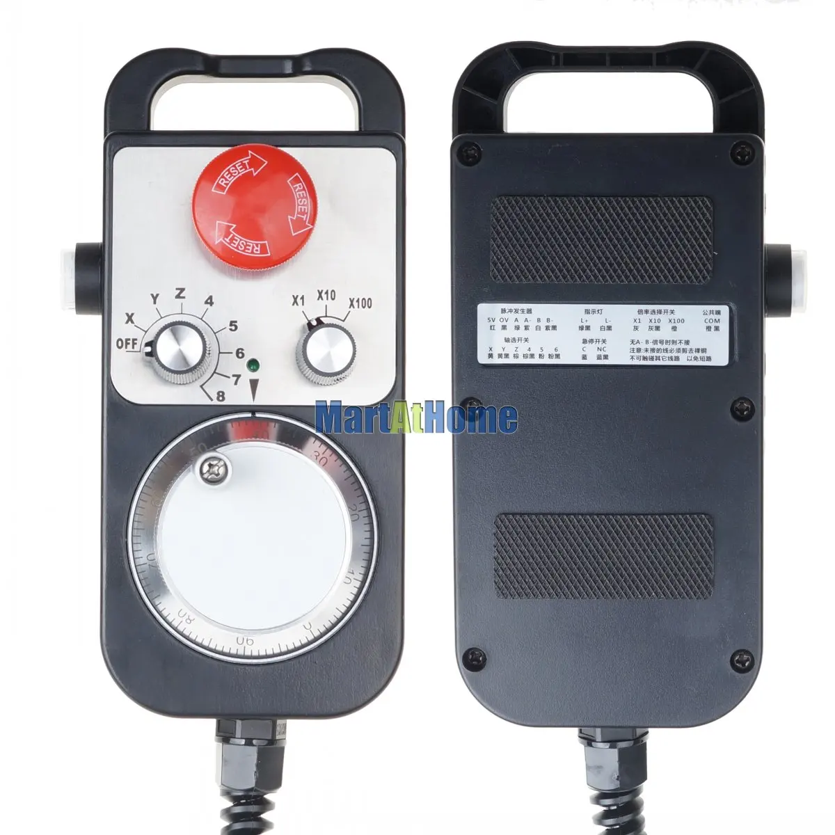 CNC 2/4/6/7/8 Axis MPG Pendant Manual Pulse Generator Handwheel 5V 100PPR for FAGOR GSK Siemens MITSUBISHI FANUC System