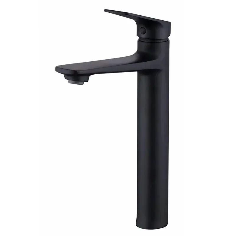 

Black all-copper basin faucet, single-hole household hot and cold water heightened countertop basin basin faucet MT2002