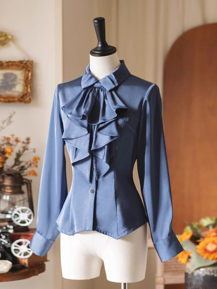 

- Forest Dew - Elegant Lolita Slim Fit Shirt, Detachable Jabot by Forest Wardrobe PRE ORDER / 40 days