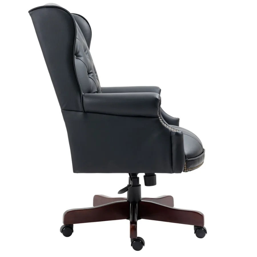 Silla de oficina ejecutiva - Silla de escritorio cómoda y reclinable con respaldo alto - Diseño ergonómico - Asiento y respaldo acolchado grueso - PU Le