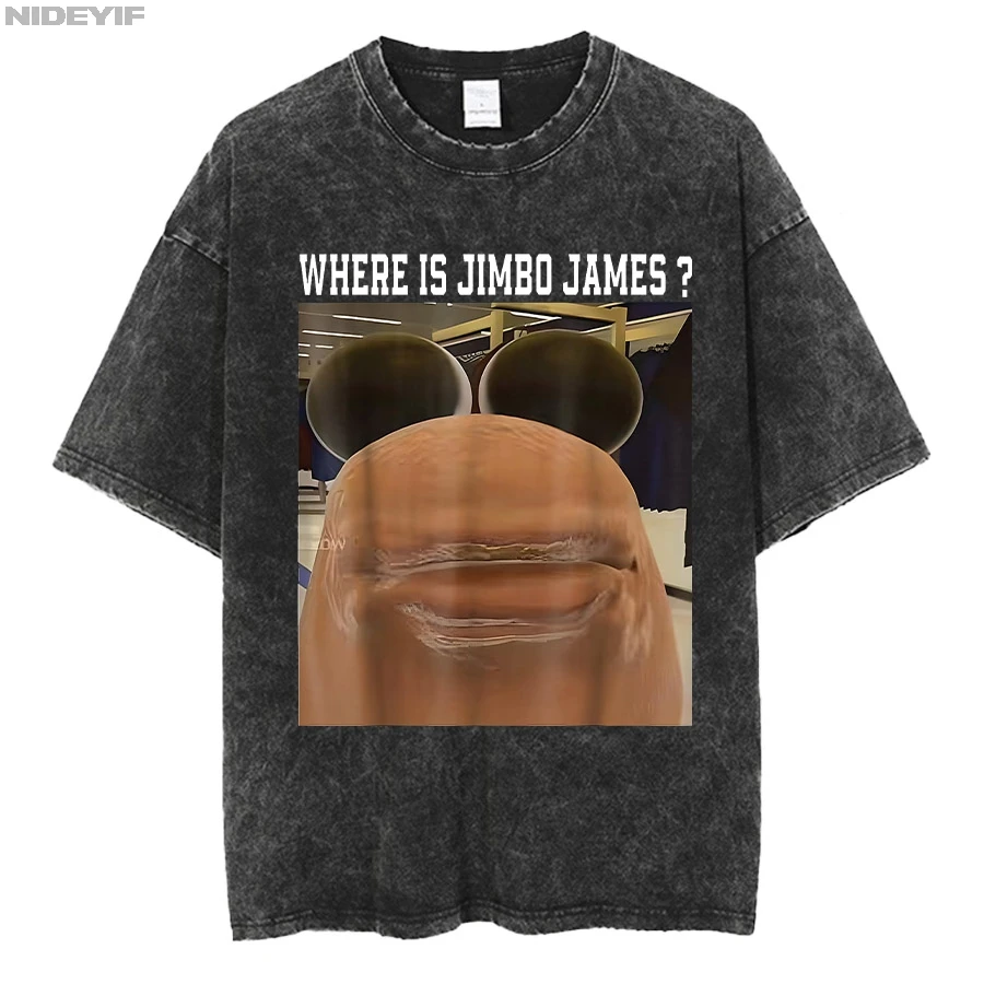 

Marcus The Worm Where Is Jimbo James Meme Oversized T shirt 100% Cotton Washed T-shirt for men women hiphop streetwear P490