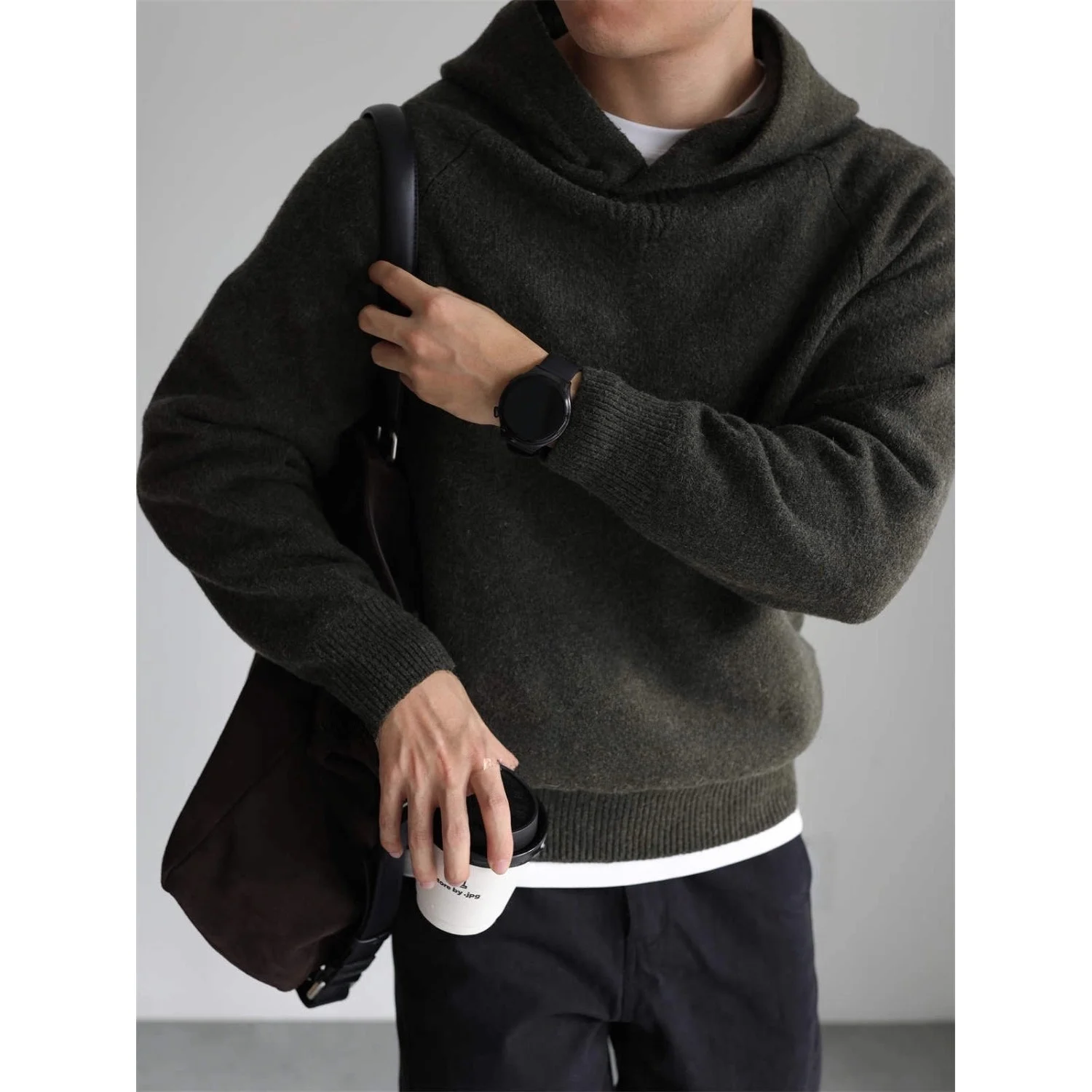 

Толстовка-худи из трикотажа Heavyweight Brued, осенне-зимняя, повседневная, эластичная, свободного кроя, для пар, в городском стиле, модная