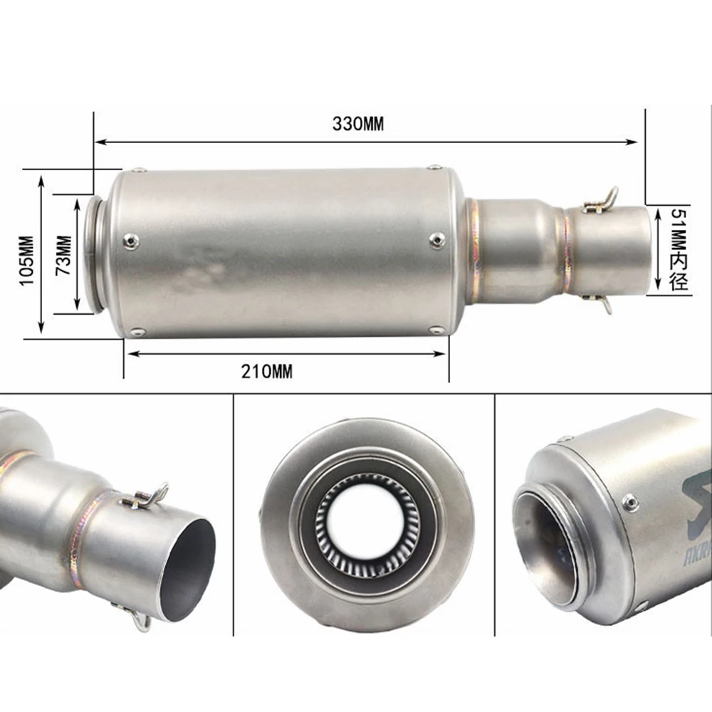 51 مللي متر دراجة نارية العادم الخمار GP سباق الهروب مع Db القاتل ل Dukati crf 230 فيسبا nc750x 696 848 tmax 500 530 #2