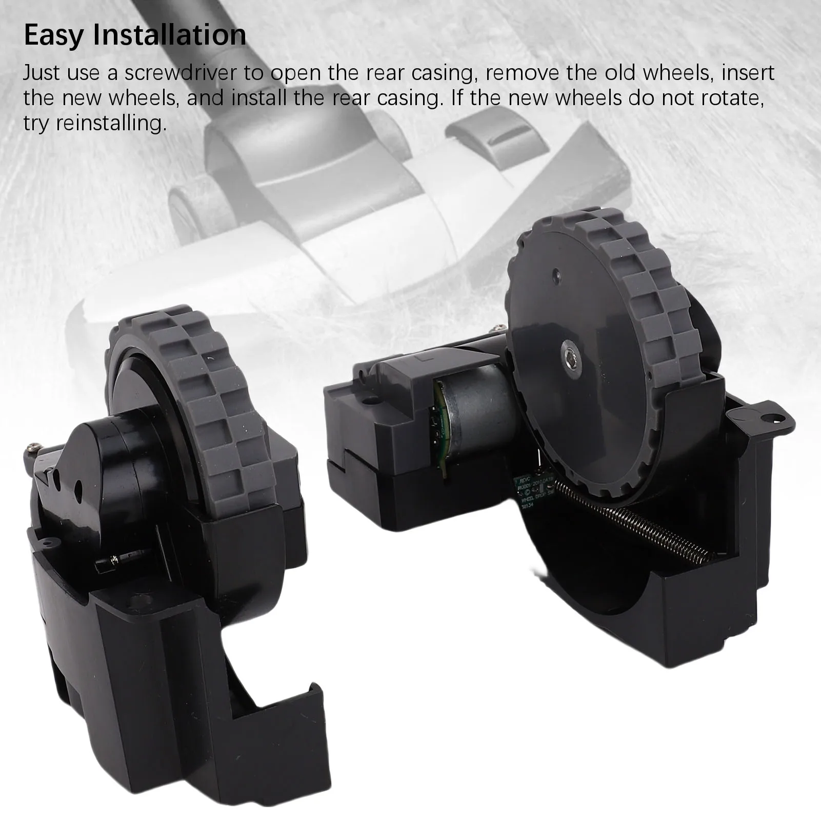 Módulo de roda esquerda e direita roda esquerda e direita borracha abs substituição de instalação simples para j7 e5 e6 e7 para aspirador de pó