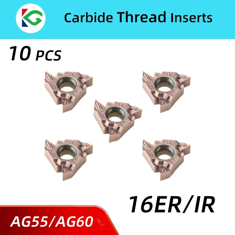 10pcs 16Er Ag60 Ag55 16Ir Carbide Inserts Turning General Pitch Thread Plates Cnc 16ErAg60 16ErAg55 16IrAg60 16IrAg55