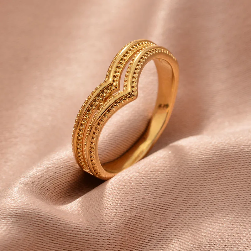 

Ethiopian Africa Gold Color Rings for Women Men Eritrean Habesha Dubai Wedding Ring