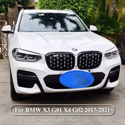 Front Kidney Grills Grille Replacement Grille Car Front Bumper Grill For BMW X3 G01 X4 G02 2017-2021 Diamond Grills Meteor Style