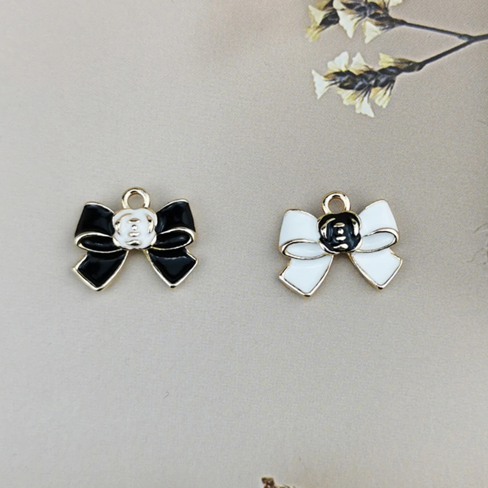 

20 Pcs Bow Ornaments Alloy Pendant Diy Jewelry Charms for Tie Necklaces Making Pendants