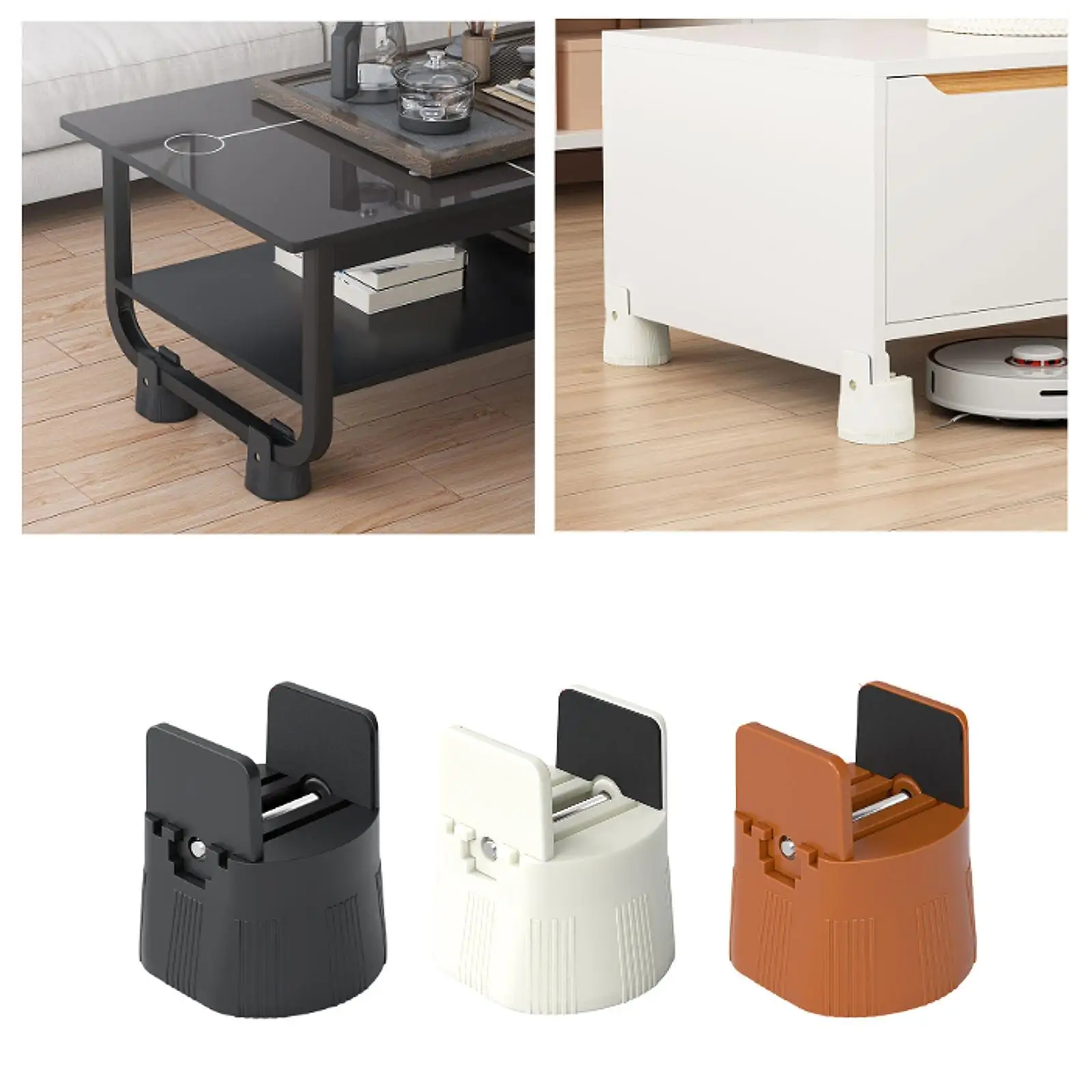 Bed Leg Riser with Adjustable Screw Clamp Practical Multifunctional Lift Block Furniture Leg Riser for Table Home Cabinet