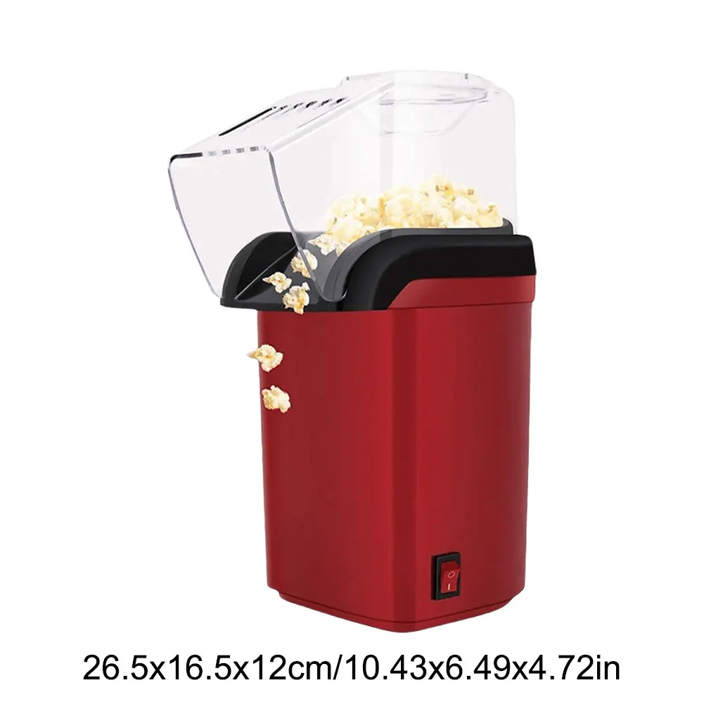 Popcorn Machine No Oil Hot Air Popcorn Maker High Popping Rate Fully Automatic Popcorn Machine Electric Air Popper for Home