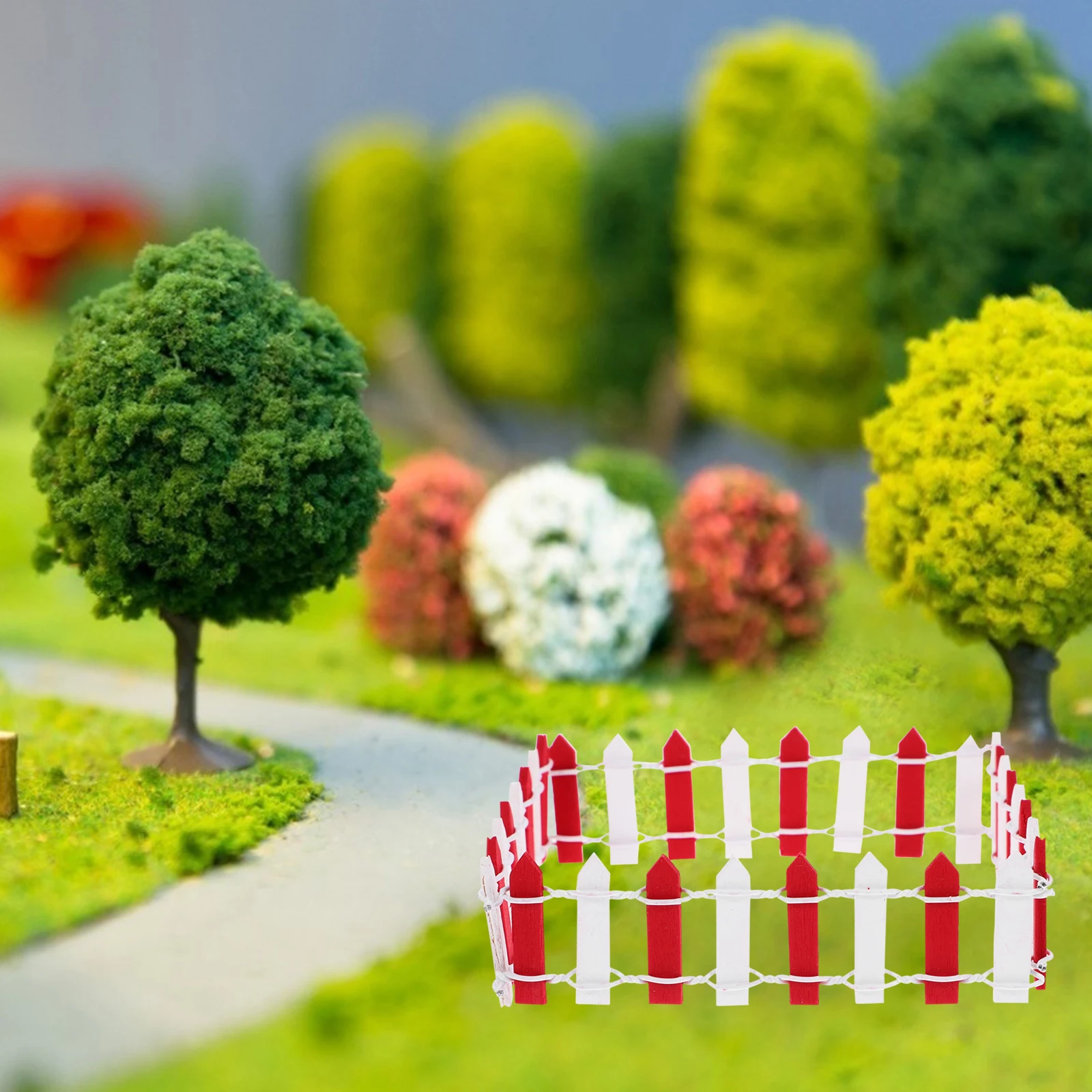 10 Pcs Miniature Garden Fence for Micro L scaping Mini Fences Dollhouse Accessories Wooden Picket Fence Simulated Farm