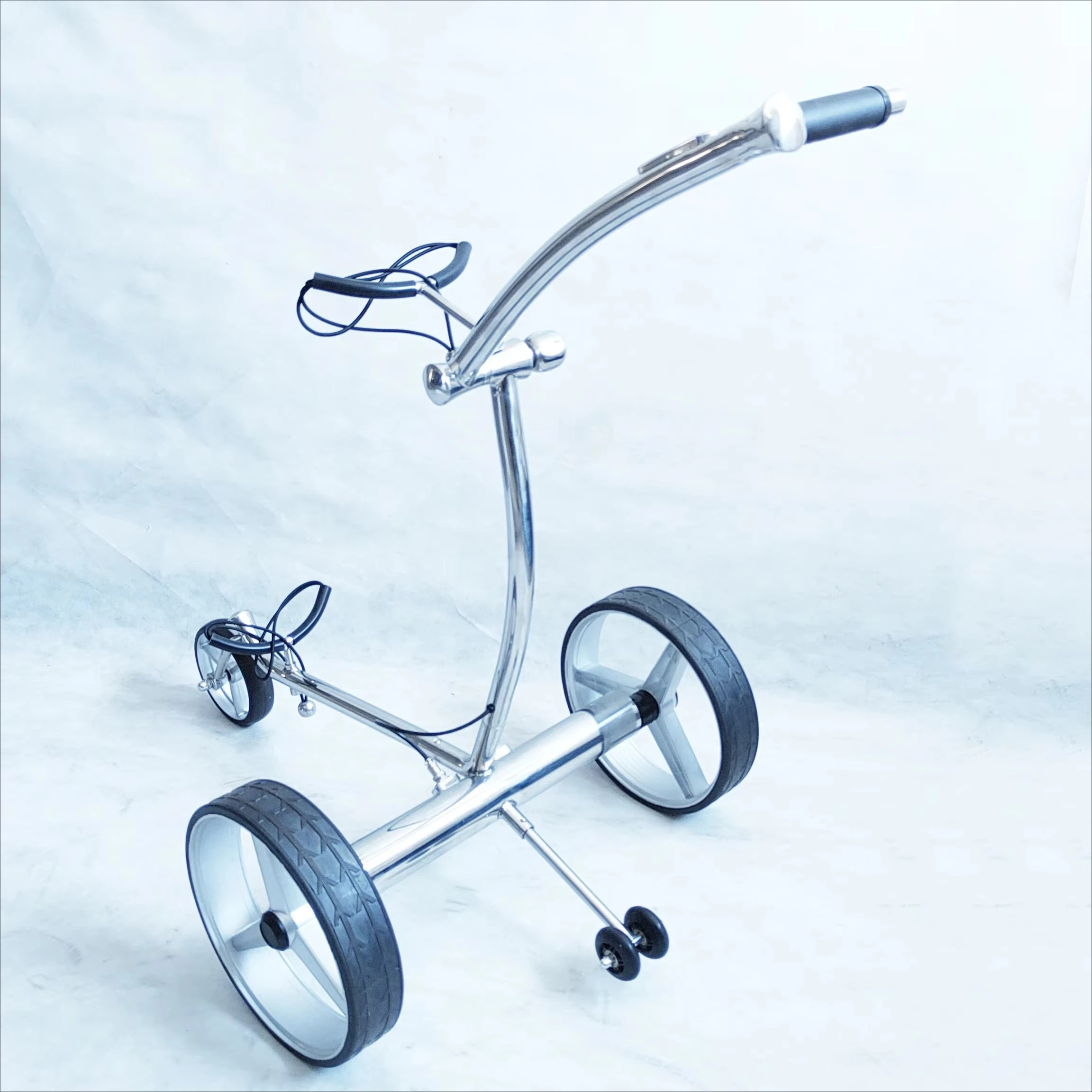 Electric Golf Trolley , Push Pull Golf Bag Cart Caddy, Foldable Scooter Transporter Trolley