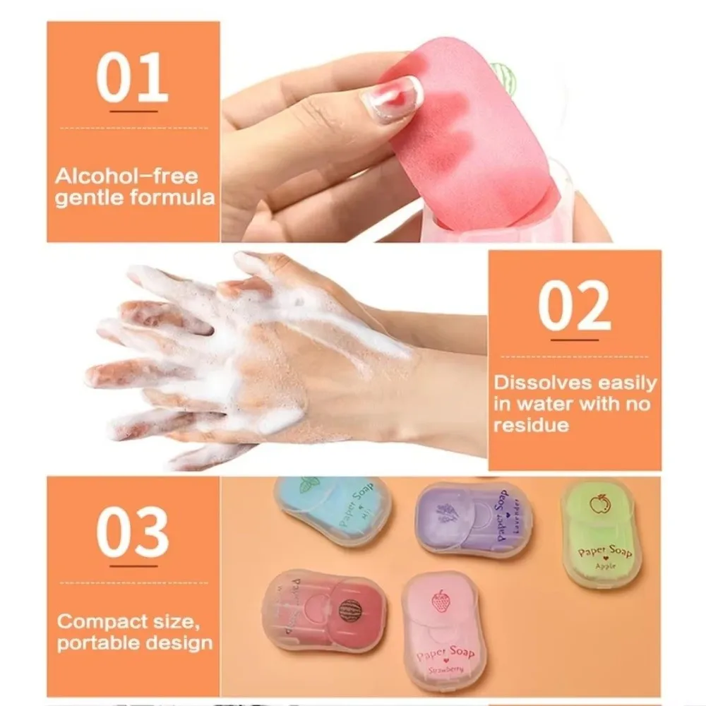 Mild Quick-Dissolving Soap Paper Cleaning Supplies Non-Irritating Plant Extract Soap Paper Universal Light and Thin