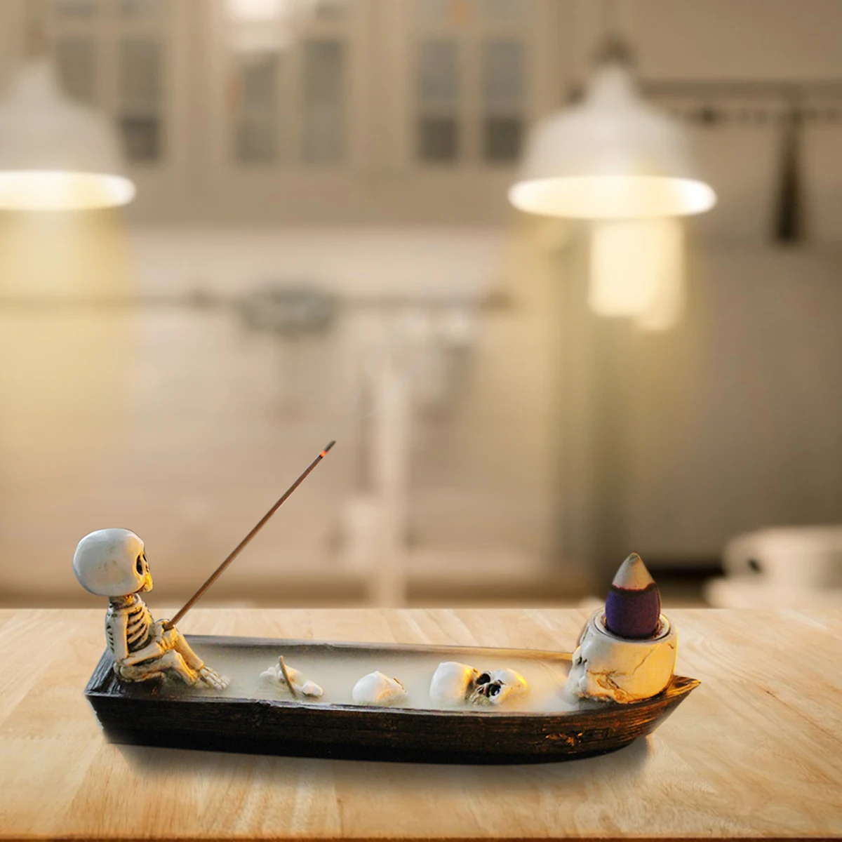 

Кронштейн курильницы с черепом, рефлюксная курильница, курильница с черепом из смолы, водопад, курильница, украшение для дома