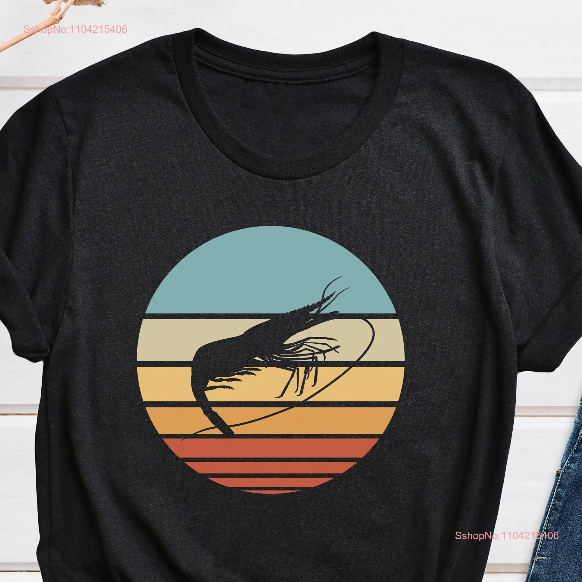 Vintage Shrimp T Shirt For Lover Seafood Crustacean s Birthday long or short sleeves