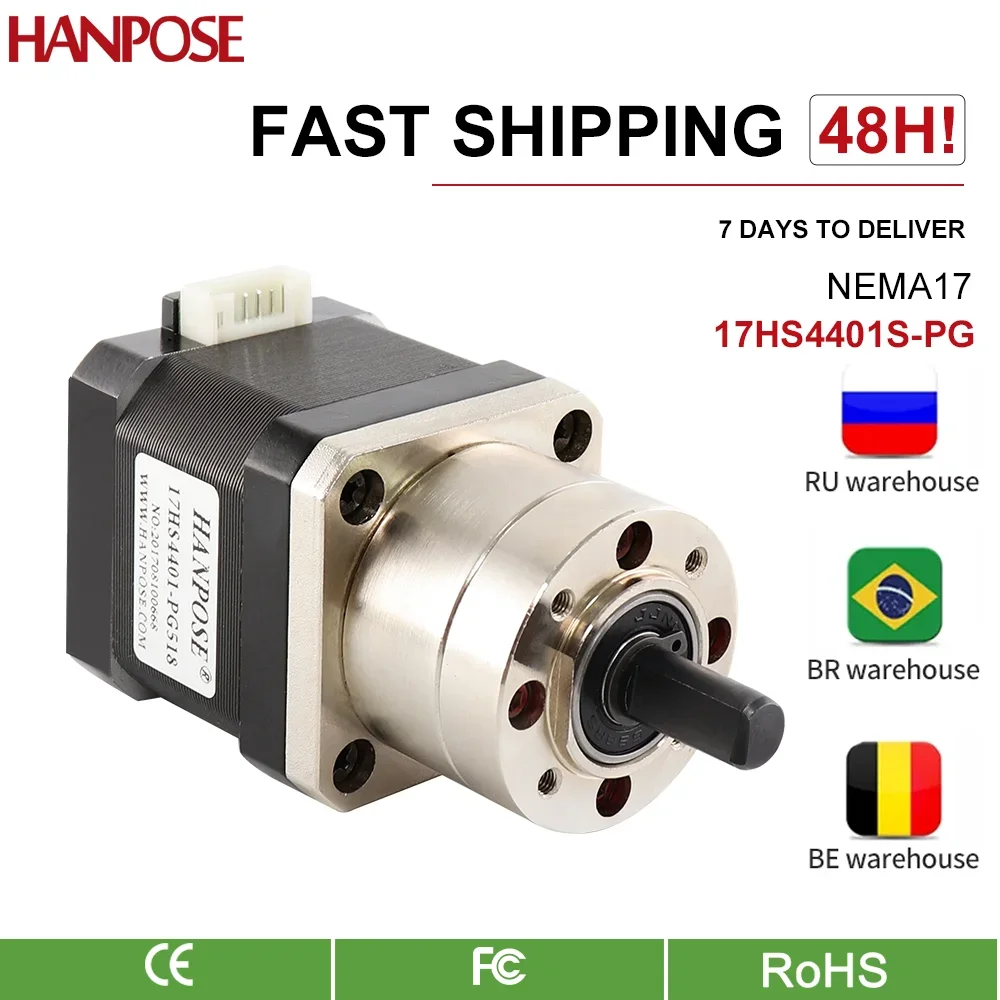 Nema17 Gear Stepper Motor 17HS4401S-PG Extruder Ratio5.18：1 Optional Planetary Gearbox Step  Geared for 3D Printer accessories