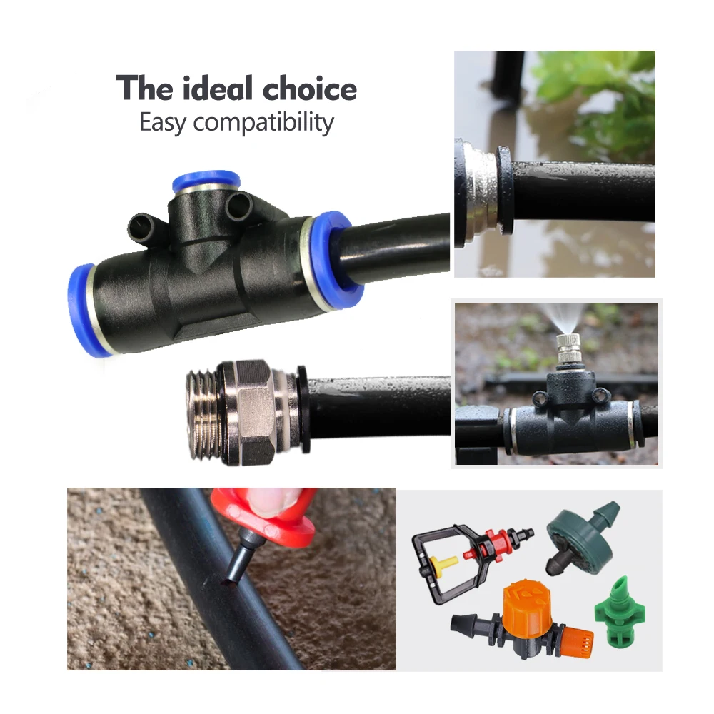 50-5 متر حديقة 1/4 ''5/8 مللي متر 3/8 "1/2'' خرطوم البولي ايثيلين الحرة لتقوم بها بنفسك البستنة نظام الري التلقائي اللكم جهاز قناة الري بالتنقيط