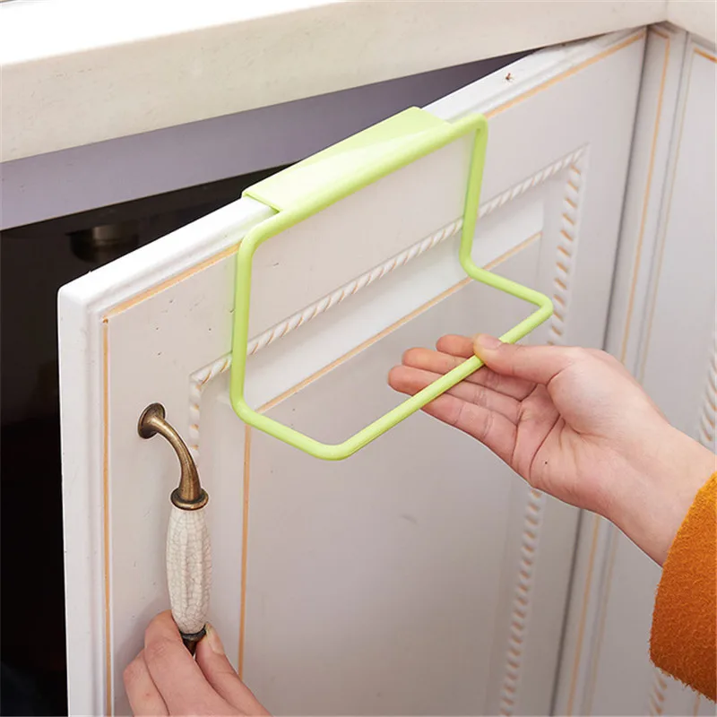 Plastic Hanging Holder Multifunction Towel Rack Cupboard Cabinet Door Back Home Storage Organizer Kitchen Accessories 1pc