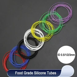 Tubo de silicona Flexible de 1/5/10m, ID colorido 0,5 1, 2, 3mm, tubo de agua de goma suave no tóxico para motocicleta y coche, manguera de calidad alimentaria