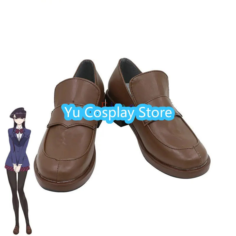 Komi Shouko Cosplay Sapatos, Botas de Carnaval de Halloween, Anime Cosplay Props, Sapatos de couro PU, Custom Made