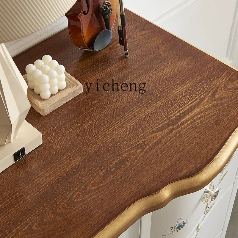 

ZYA solid wood nine-chest cabinet light luxury painted entrance modern living room storage bedroom storage white cabinet