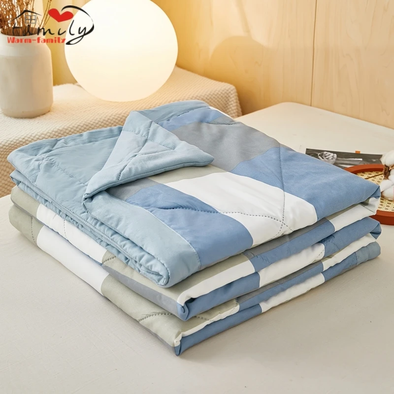 

1PC Summer Cotton Patchwork Soft Breathable Quilts Thin Air-conditioning Quilted Bed Covers Nap Blanket Bedspreads Office Home