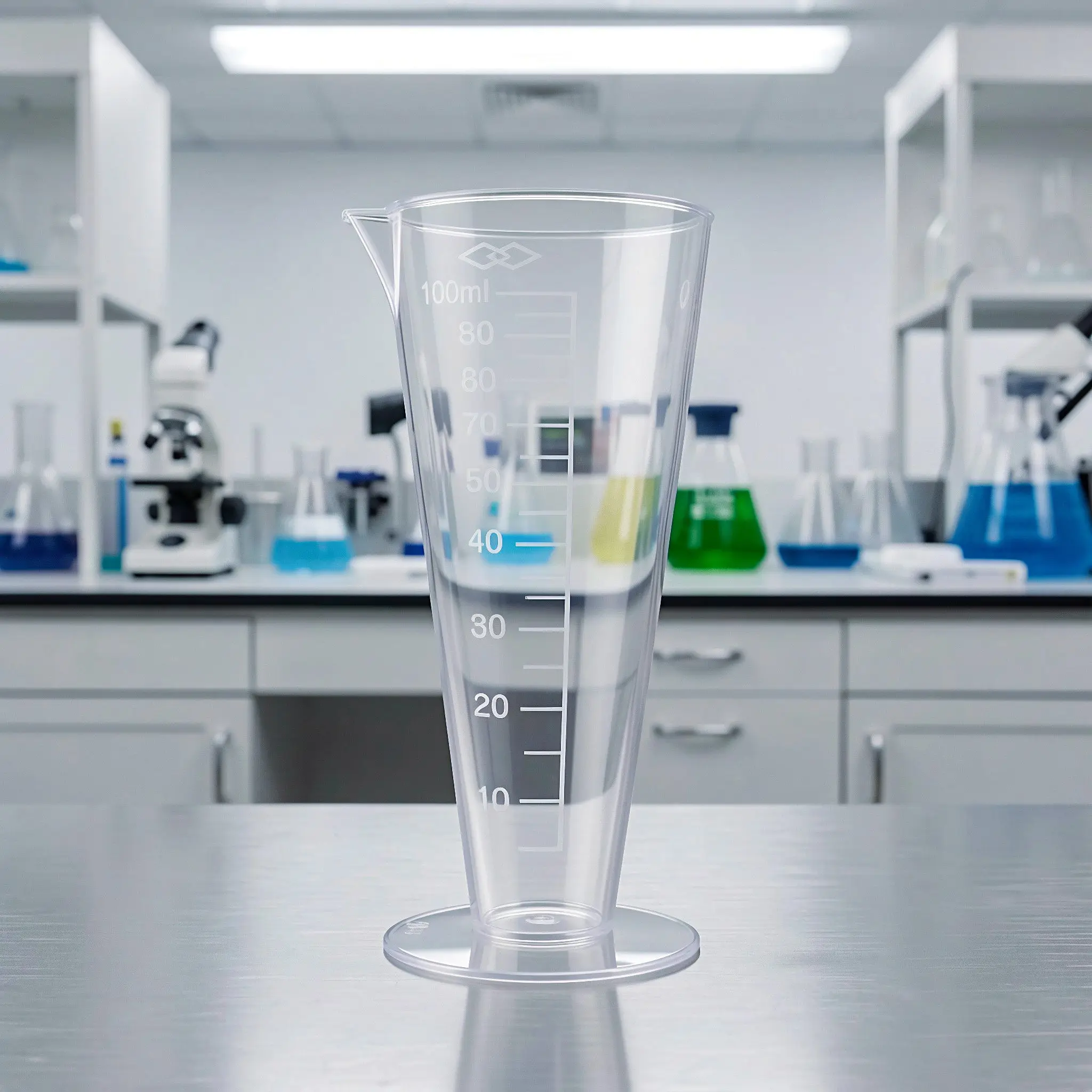 100Ml Food-Grade PP Transparent Triangle Measurement Beaker Kitchen Laboratory Measuring Cup Graduated Surface