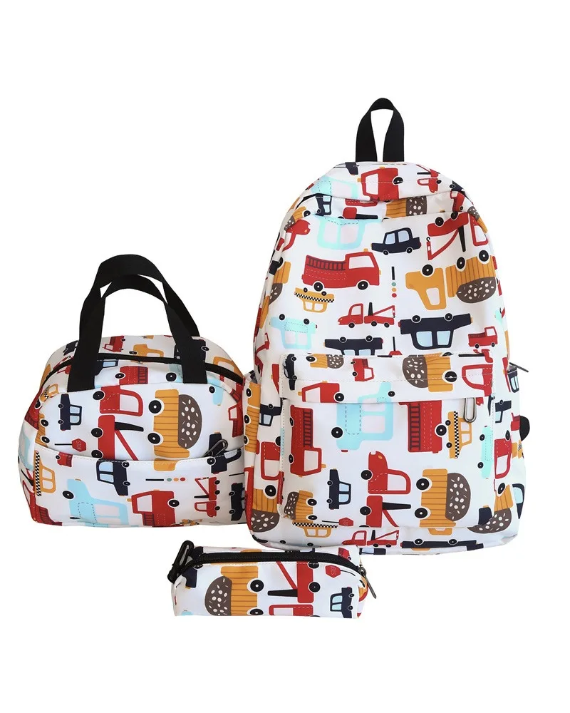 

Campus wind gradual change three-piece student bag female fresh sweet floral backpack light make-up class portable backpack