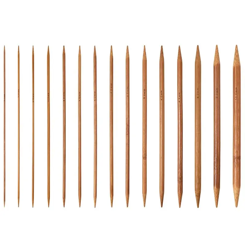 SEWS-Knitting Needles Set 75Pcs 20Cm Bamboo Knitpicks Double Pointed Carbonized Knit Yarn Weave Craft(2.0Mm-10Mm)