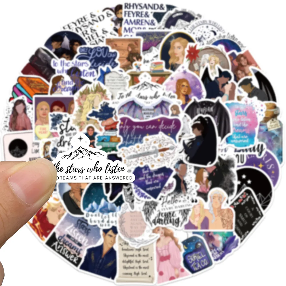 60PCS Popular Cartoon Acotar Sticker Acotar Merchandise Graffiti Stickers DIY Diary Case Handmade Scrapbook Stickers