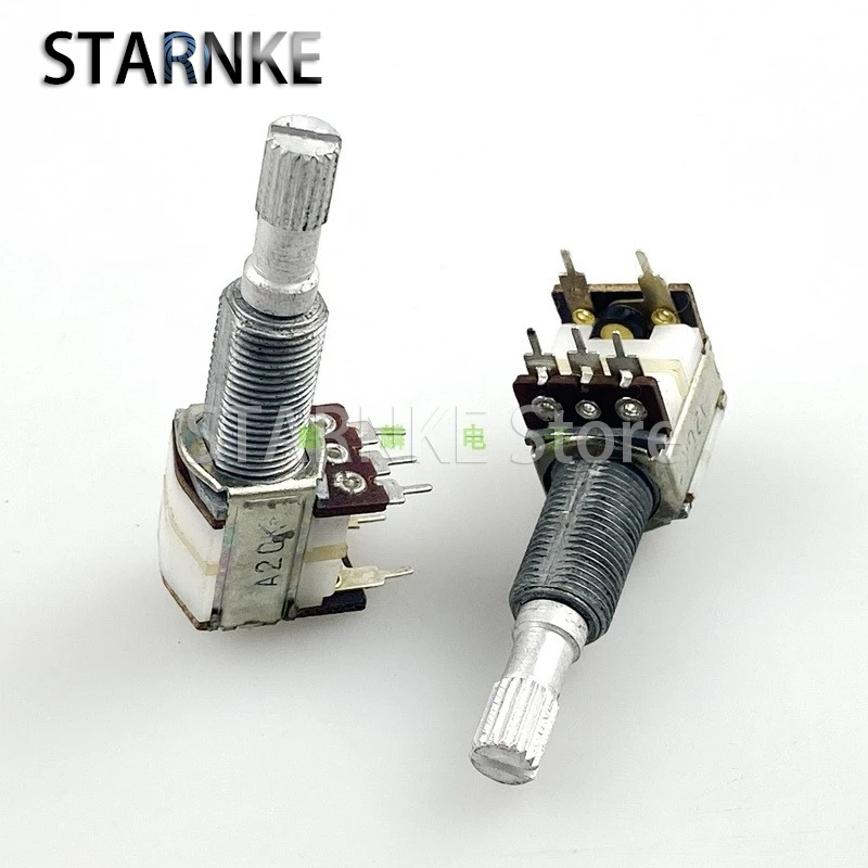 2PCS 12 Type 5-pin Single A20K Old Car Amplifier Audio Speaker Volume Switch Potentiometer Handle Length 30mm