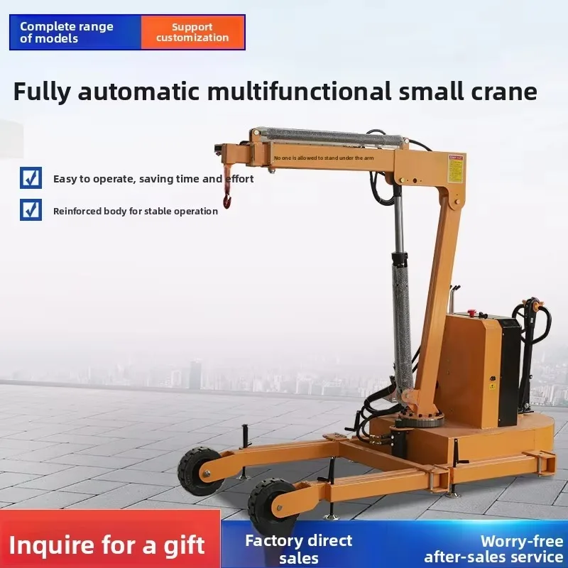 Full Electric Hydraulic Crane 1 Ton Cantilever Rotary Hand Push Mobile Pallet Truck Small Crane Lifting Lifting Equipment