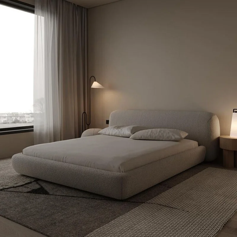 Cream Morden Luxury Bed Queen Minimalist Multifunctional Bed Sleeping French Letto Matrimoniale Multifunzione Home Furniture