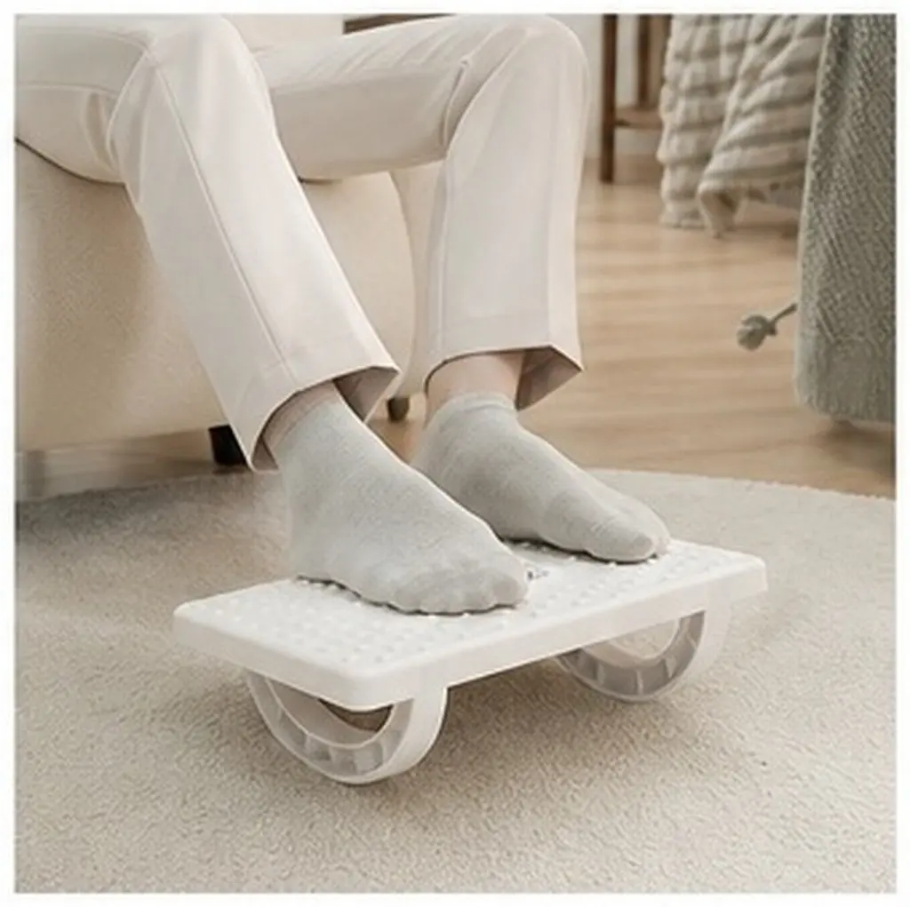 Footstool Under Desk Foot Rest with Massage Surface Rocking Function Leg Exercise Comfortable Eva ABS Material Anti Slip Office