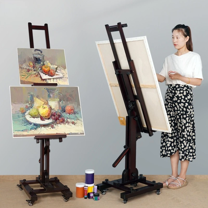 Solid wood watercolor easel, Chinese painting acrylic oil painting, wooden easel, liftable bracket, special easel for art
