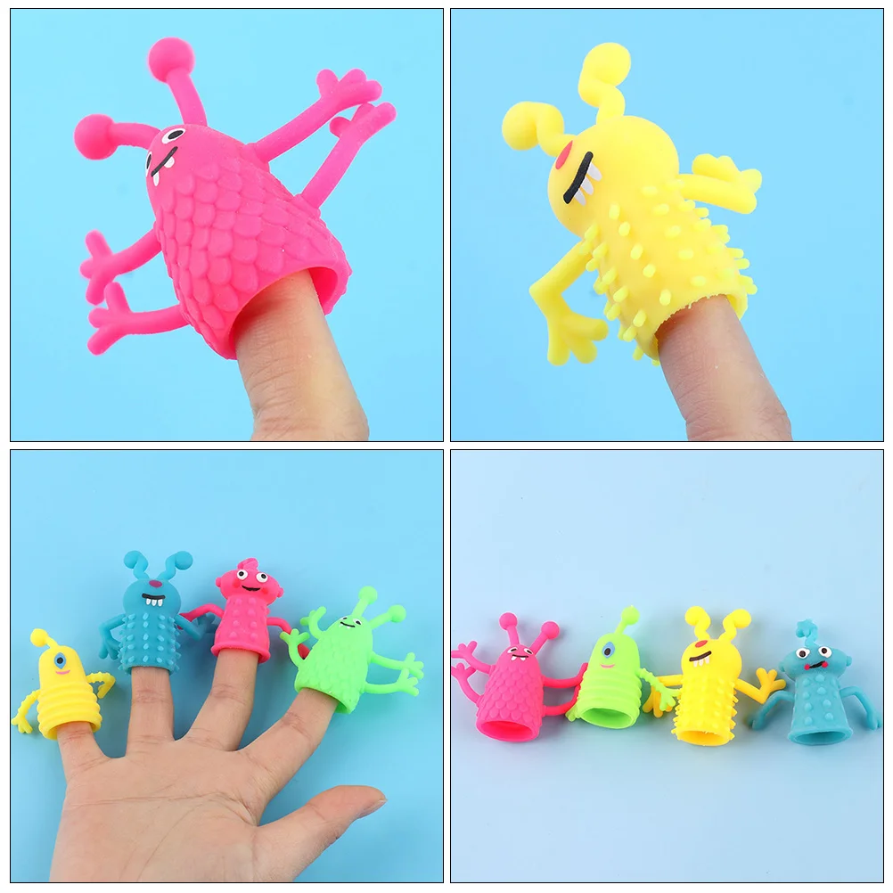 Mini marionnettes à main Little Monster pour enfants, poupées TPR, jouets pour tout-petits, 12 pièces