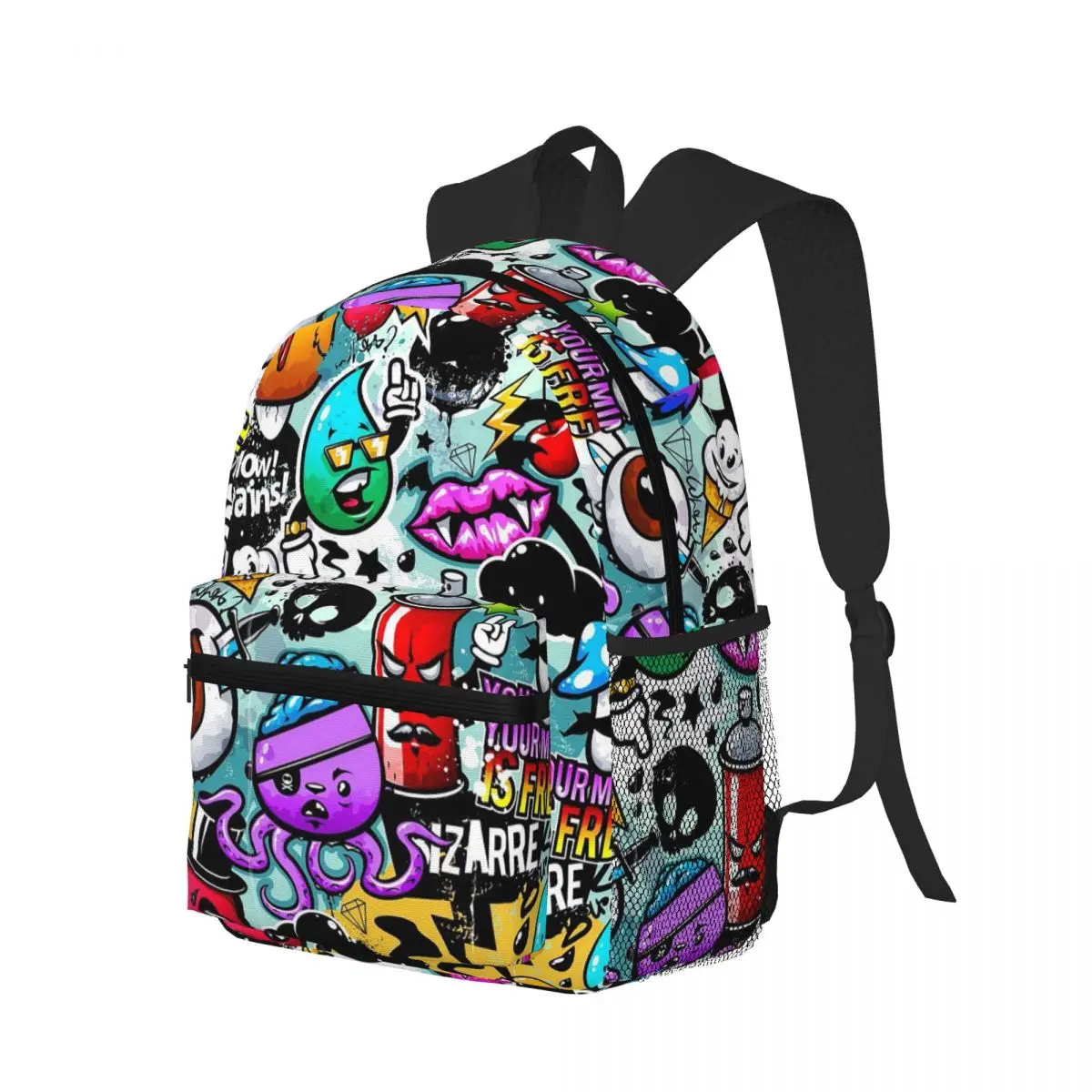 

Городской узор, хип-хоп, граффити, уличное искусство, студенческий рюкзак, школьная сумка, походный дорожный рюкзак для мужчин и женщин, сумка для книг, сумки на плечо