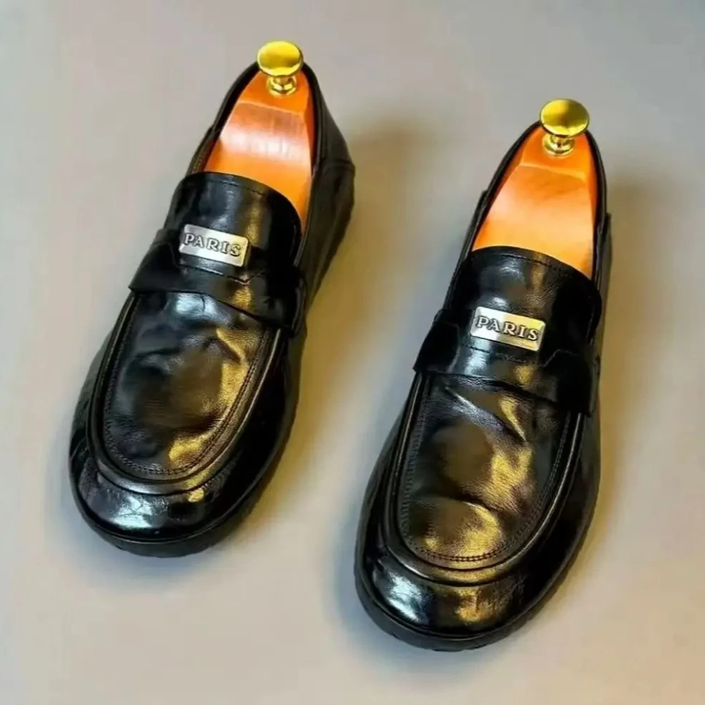 

Дизайнерская новая мужская повседневная обувь из натуральной кожи, обувь для отдыха на мягкой подошве, уличные крутые лоферы без шнуровки