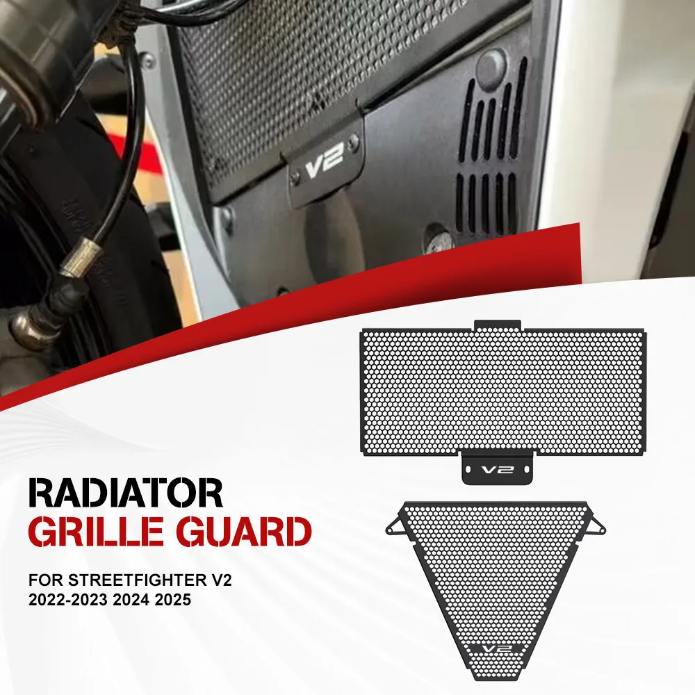 

FOR Ducati Streetfighter V2 2022-2023 2024 2025 Motorcycle Accessories Radiator Guard Covers Oil Cooler Cooling Radiator Shield