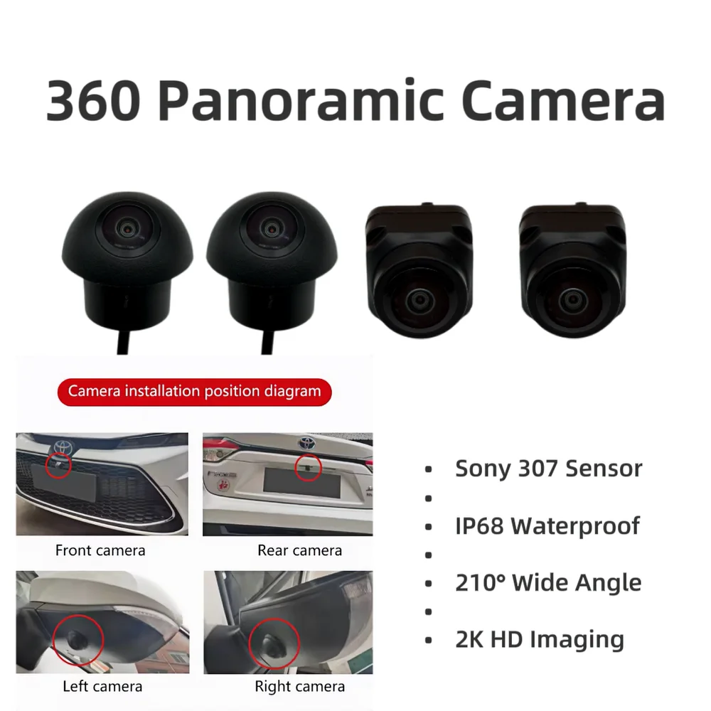 4 Way 360° Bird View Car Camera IMX307 Waterproof Anti Fog Universal Auto Surround Parking Camera