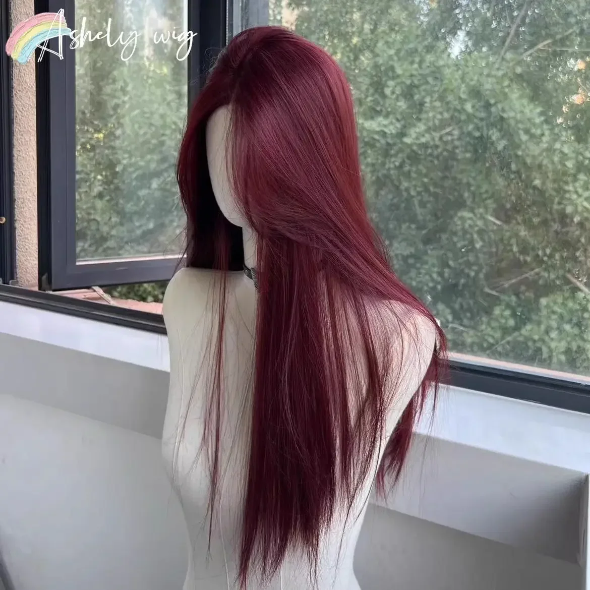 A New Summer Model Of Synthetic Wig For Women With Medium-Length Straight Hair, Heat-Resistant Synthetic Fiber Full Head Cover image 3