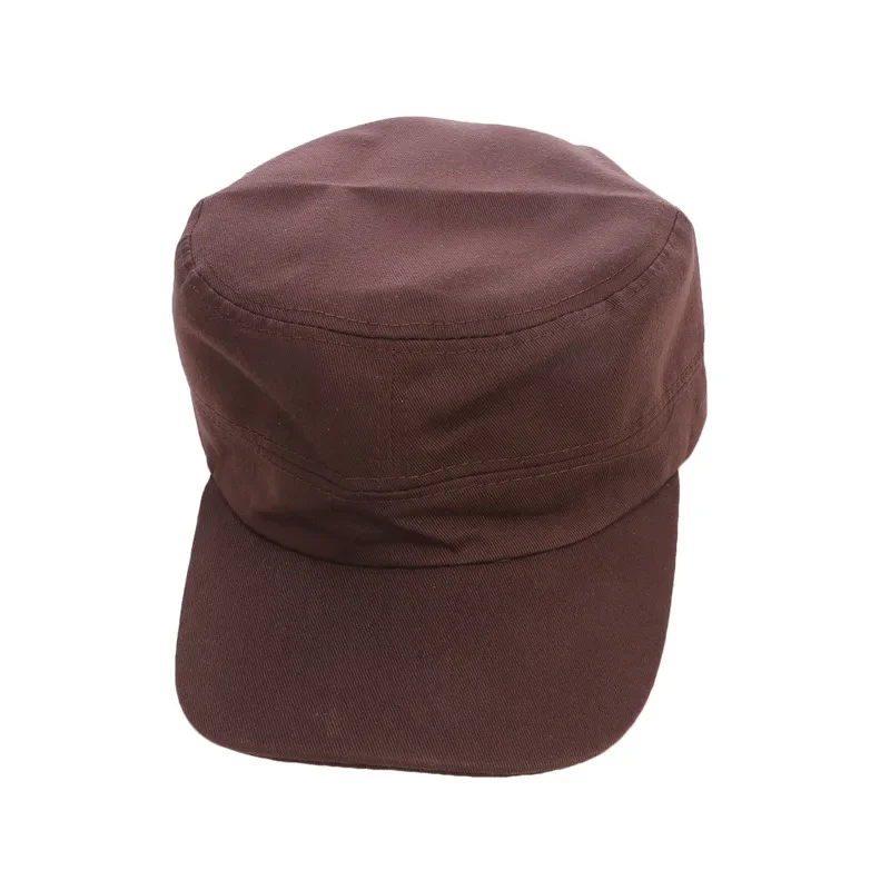 Unisex Vintage Einfarbige Flache Militärmütze in Fünf Farben Erhältlich, Atmungsaktive Sommer-Outdoor-Militärmütze, Flache Schlichte Mütze – Detail 20