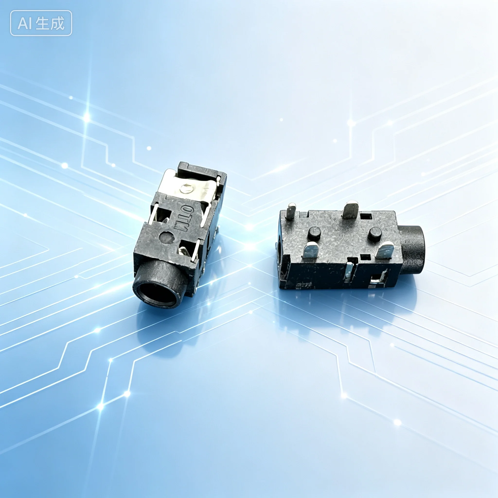 for OTM 3.5mm Audio Jack,4Pin Straight Headphone Socket Connector  100pcs