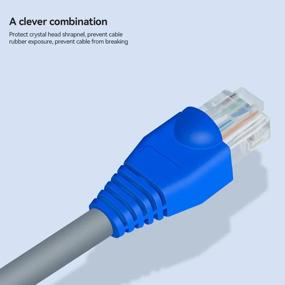 100 Stück RJ-45 CAT6 CAT5e Adapterkappe Ethernet Netzwerkkabel Steckverbinder Stecker RJ45 Kappen Cat 5 CAT6 Schutzhülle Mehrfarbig – Detail 3