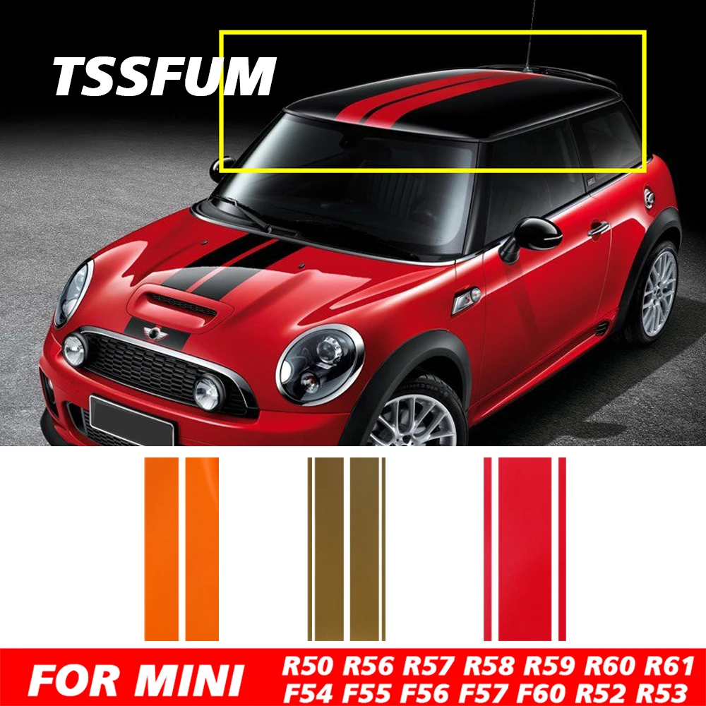 Car Roof Stickers For MINI Cooper S R50 R53 R55 R56 R58 R60 R61 F54 F55 F56 F60 Countryman Sunroof Vinyl Film Decal Stripe Decor