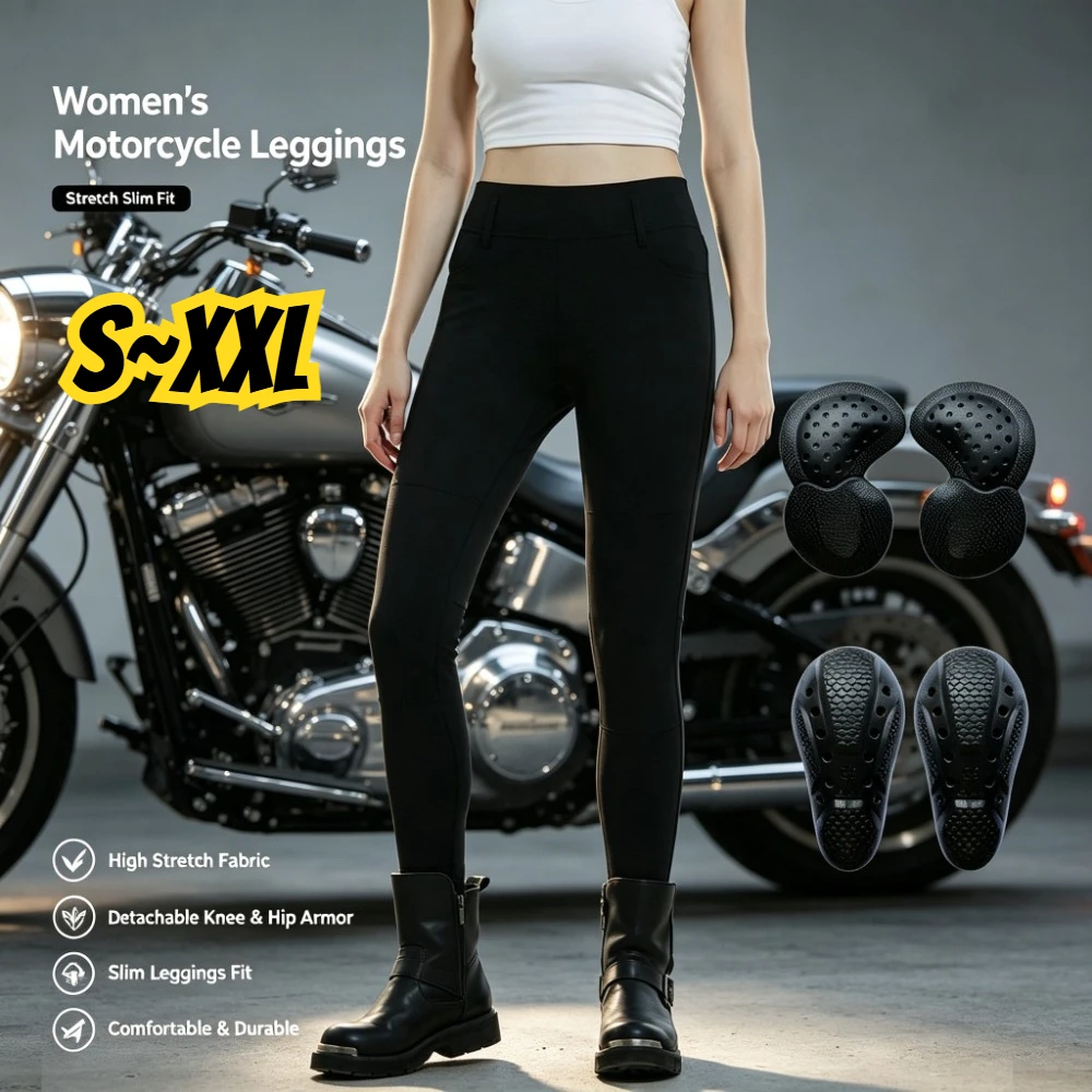 Motorcycle Jeans Female Rider Elastic Slim Fit Riding Pants Locomotive Elastic Wear-resistant Anti-tear Anti-drop Pants