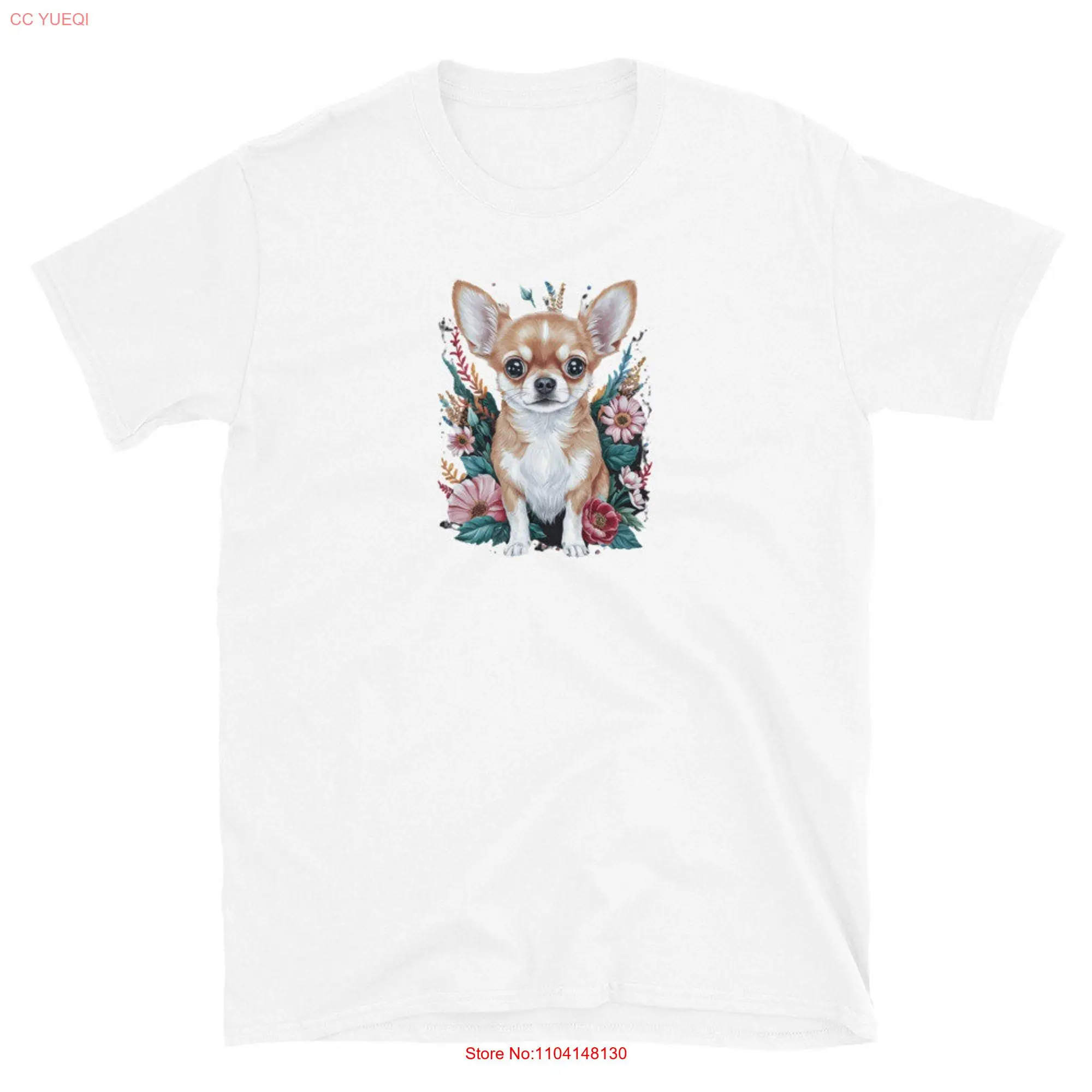 Chihuahua T Shirt for Dog Lovers Mother's Day Floral long or short sleeves