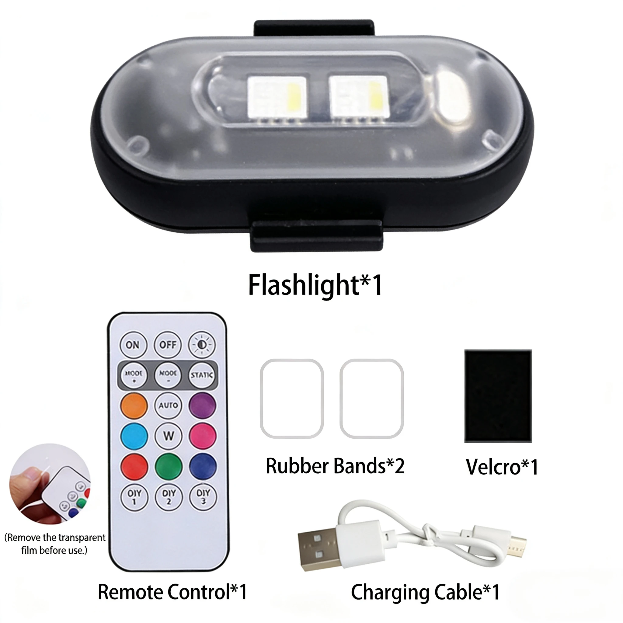 Oplaadbare RGB LED Stroboscooplamp met Lange Levensduur, Draadloze Waarschuwings Positielamp voor Accessoires van Vliegtuig, Helikopter, Motor en Auto Snelladen Meerkleurige ModusEnergiebesparing