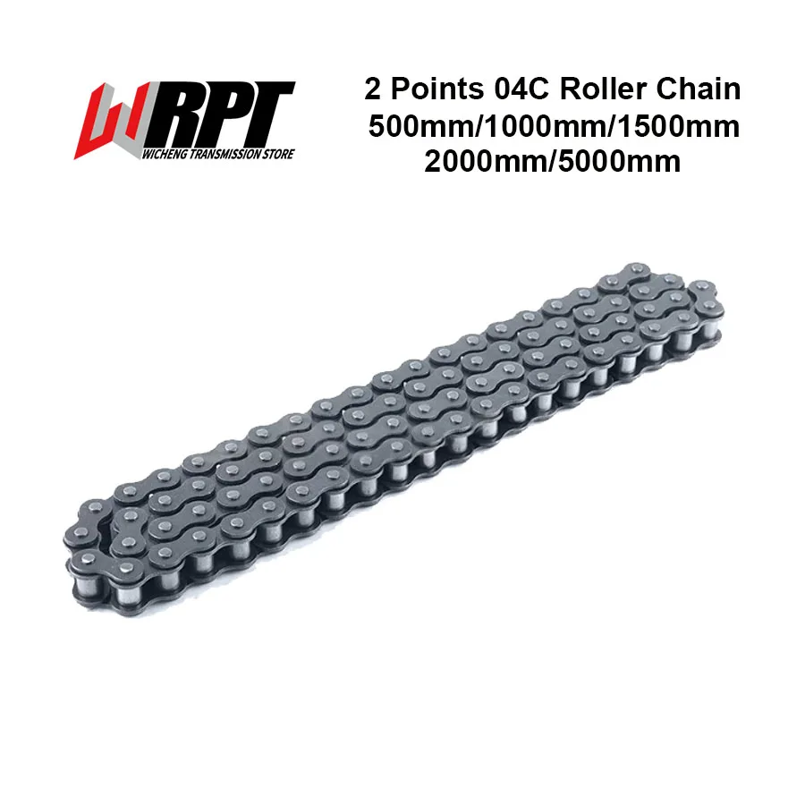 1PC 2 Points 04C Roller Chain 500mm 1000mm 1500mm 2000mm 5000mm Sturdy And Durable Industrial Transmission Chain for CNC Parts