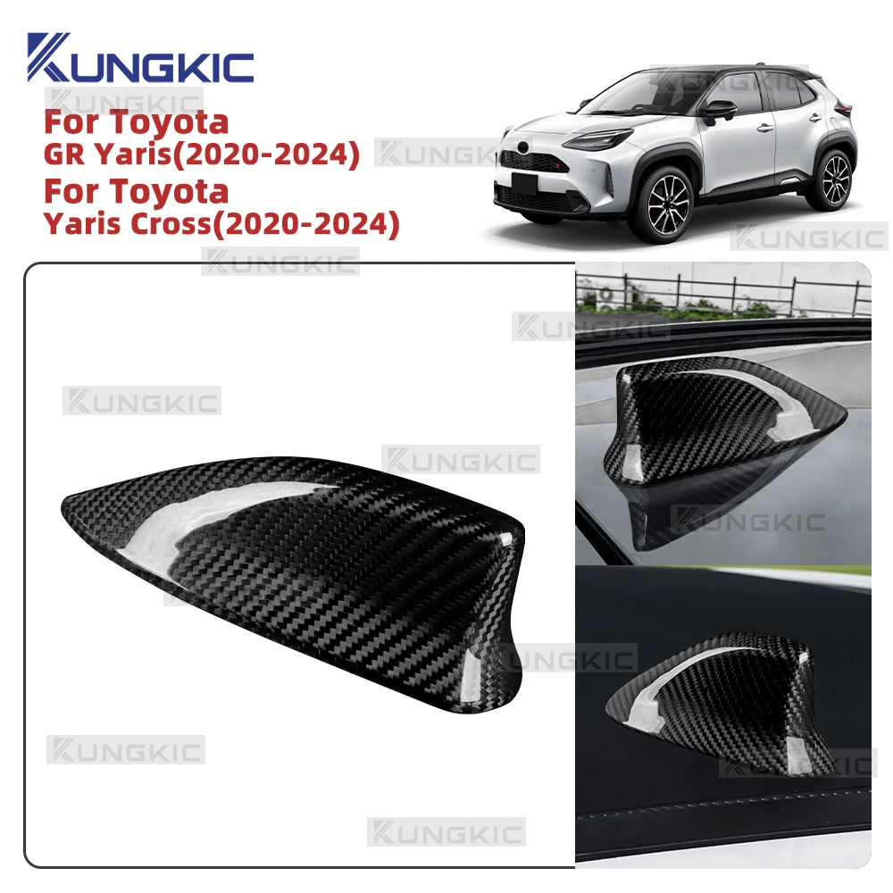 

For Toyota GR Yaris/Yaris Cross 2020 2021 2022 2023 2024 Real Dry Hard Carbon Fiber Car Antenna Shark Fin Sticker Accessories